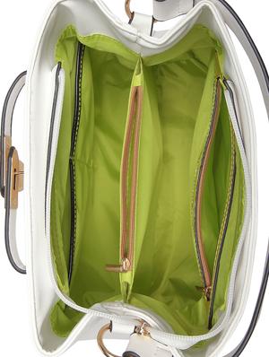 white leatherette (pu) regular handbag - 15854357 - Standard Image - 3