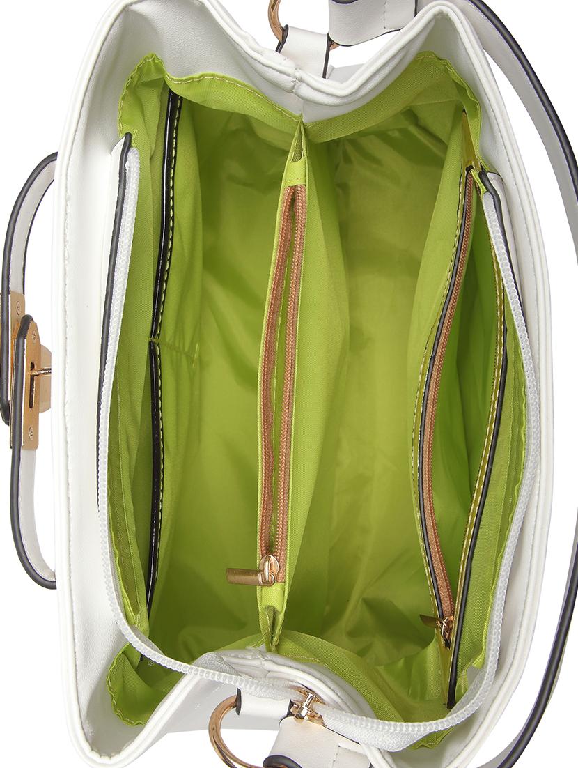 white leatherette (pu) regular handbag - 15854357 - Zoom Image - 3