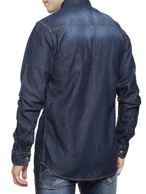 blue denim casual shirt - 15854363 - Standard Image - 3