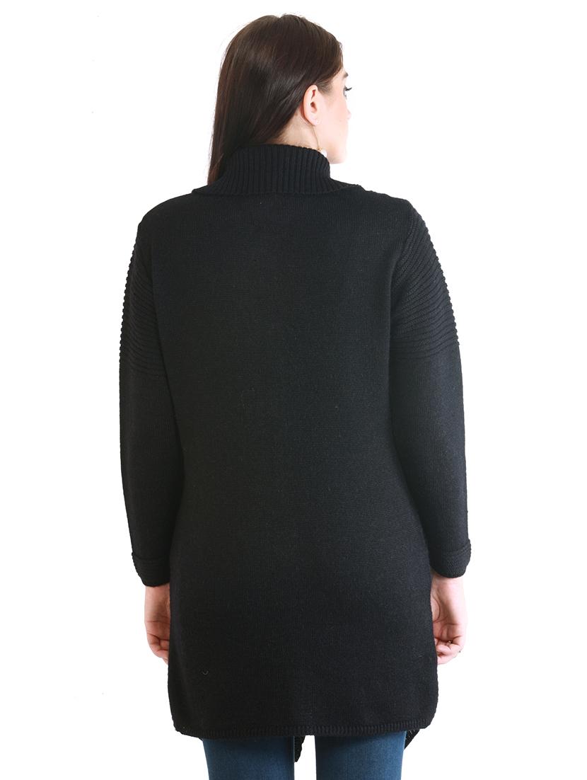 asymmetric hem woolen cardigan - 15854528 - Zoom Image - 3