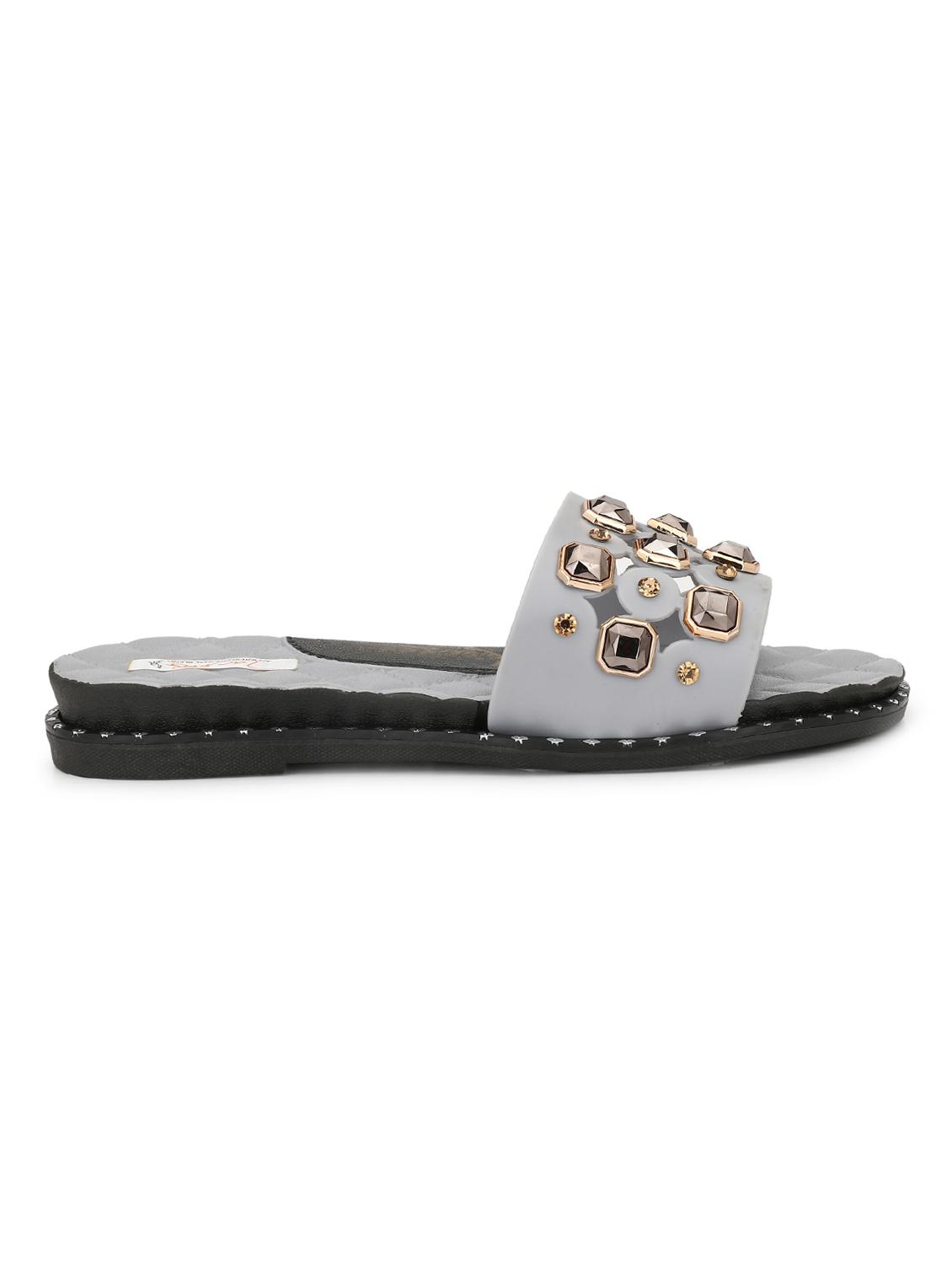 grey slip on sandals - 15855063 - Zoom Image - 3