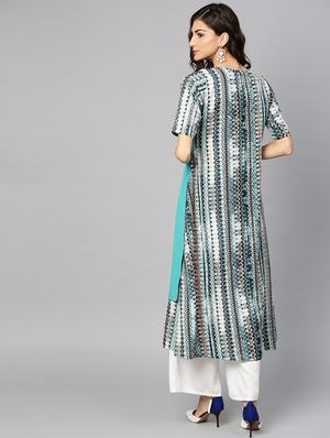 layered printed a-line kurta - 15855209 - Standard Image - 3