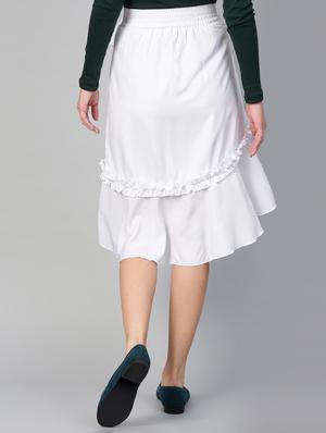 frill detail overlap tie-knot skirt - 15856085 - Standard Image - 3