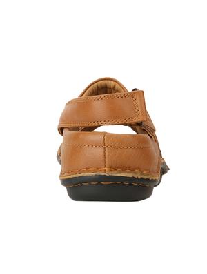 tan leather back strap sandals - 15856161 - Standard Image - 3