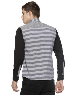 grey striped casual shirt - 15856266 - Standard Image - 3