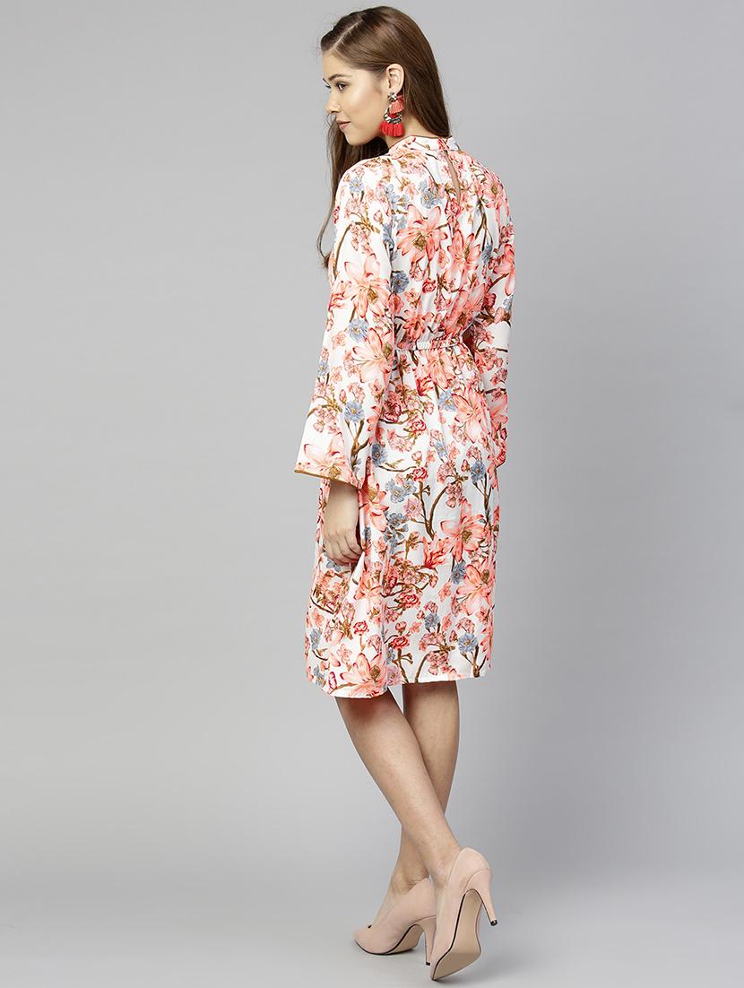 choker neck floral a-line dress - 15857164 - Zoom Image - 3