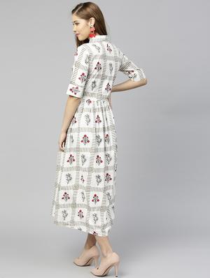 floral checkered flared dress - 15857171 - Standard Image - 3