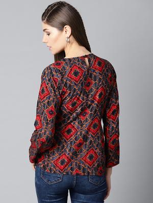 tie front boat neck top - 15857219 - Standard Image - 3