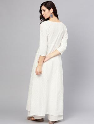 Printed kurta with palazzo set - 15857264 - Standard Image - 3