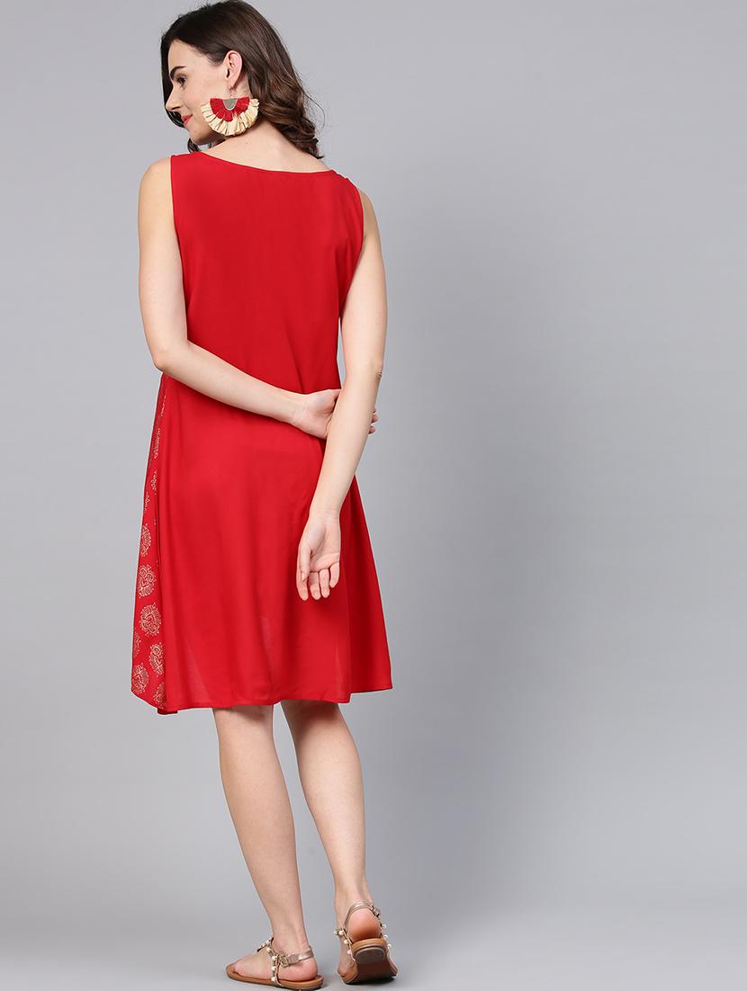block print high low dress - 15857275 - Zoom Image - 3