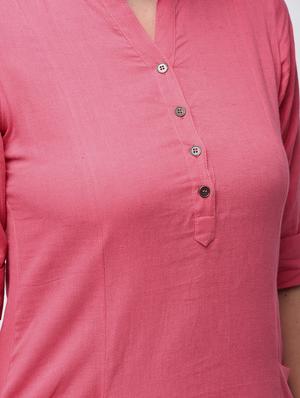 Solid straight kurta with pocket - 15857593 - Standard Image - 6