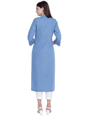 Embroidered straight kurta - 15858271 - Standard Image - 3