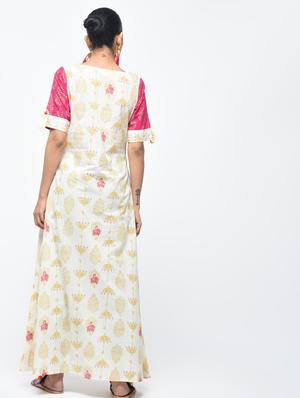 Layered A-line foil printed kurta - 15858491 - Standard Image - 3