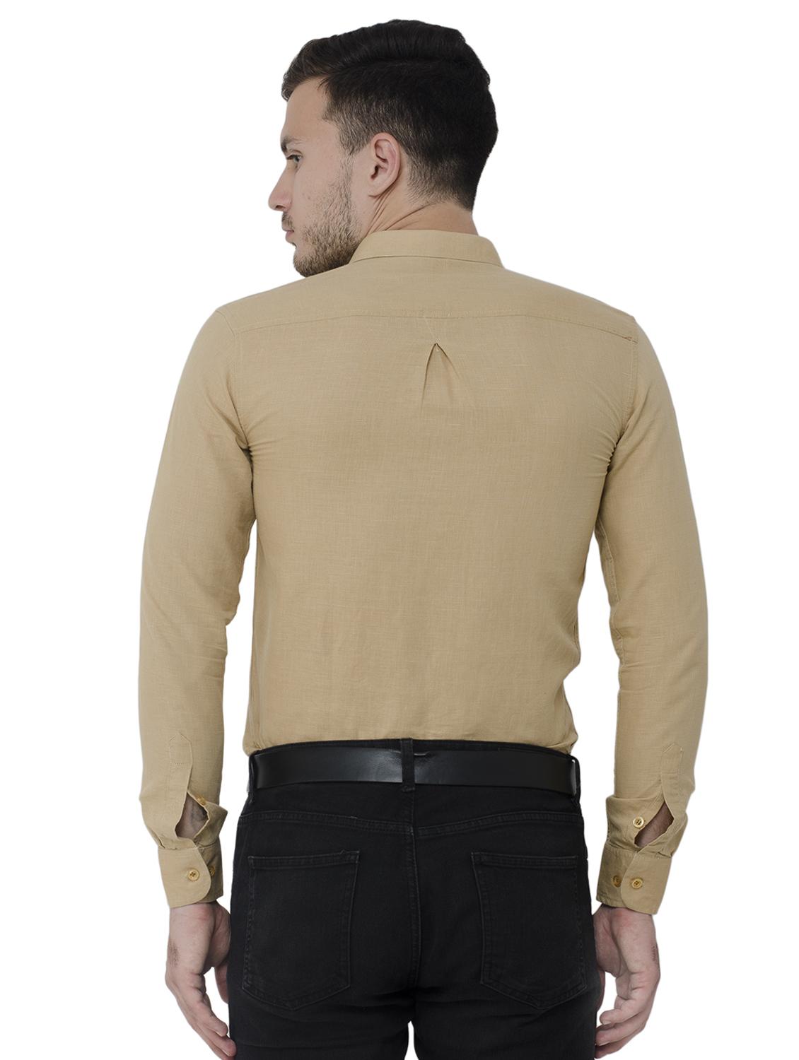 beige linen casual shirt - 15858533 - Zoom Image - 3
