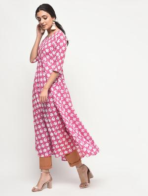 floral printed flared kurta - 15858660 - Standard Image - 3