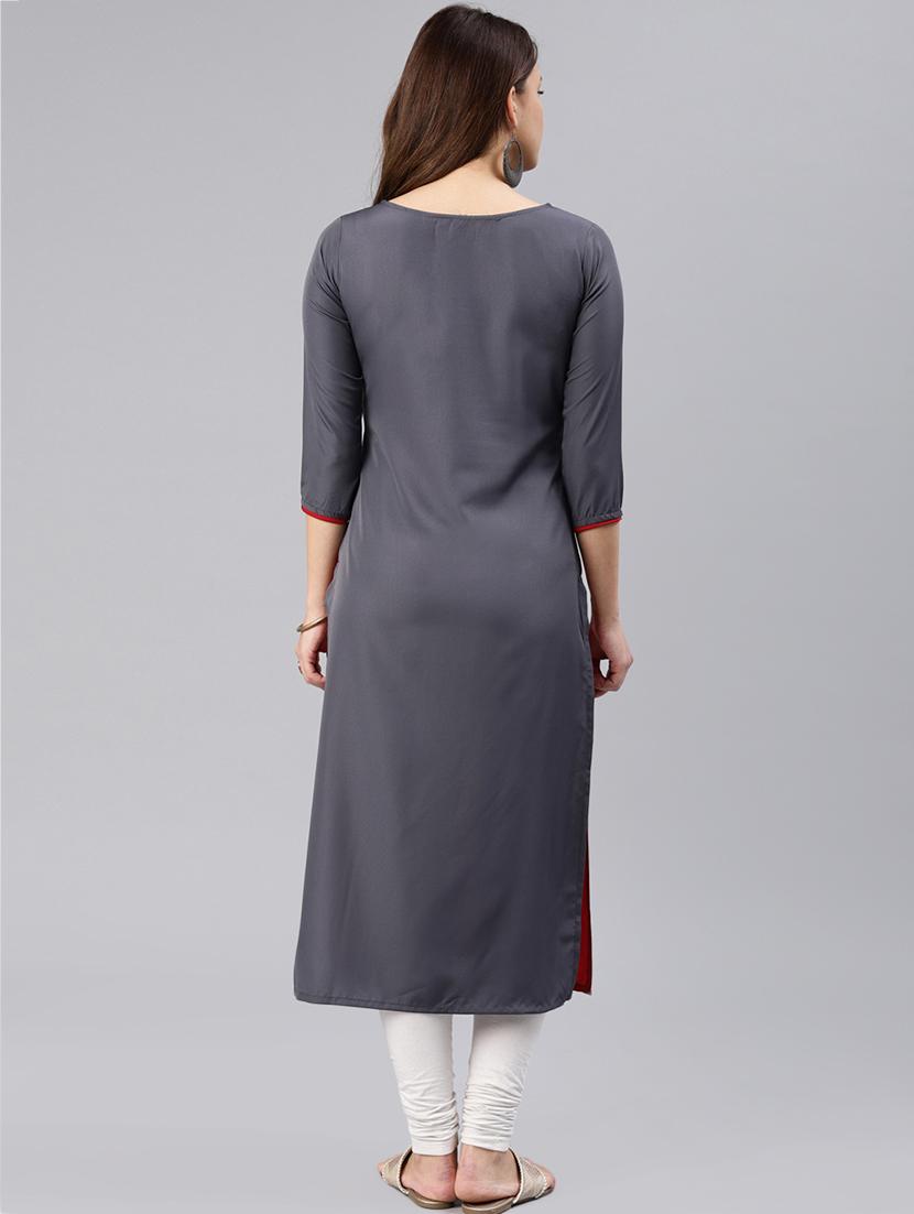 straight printed kurta - 15858930 - Zoom Image - 3