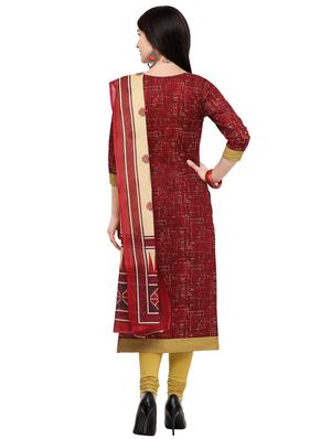 Printed unstitched churidaar suit - 15858969 - Standard Image - 3