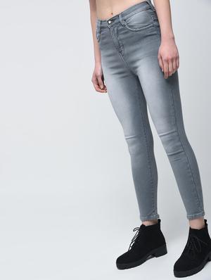 high waist stone washed jeans - 15859287 - Standard Image - 3
