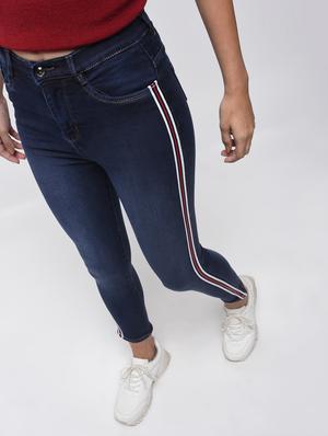 stone washed side taping jeans - 15859298 - Standard Image - 3