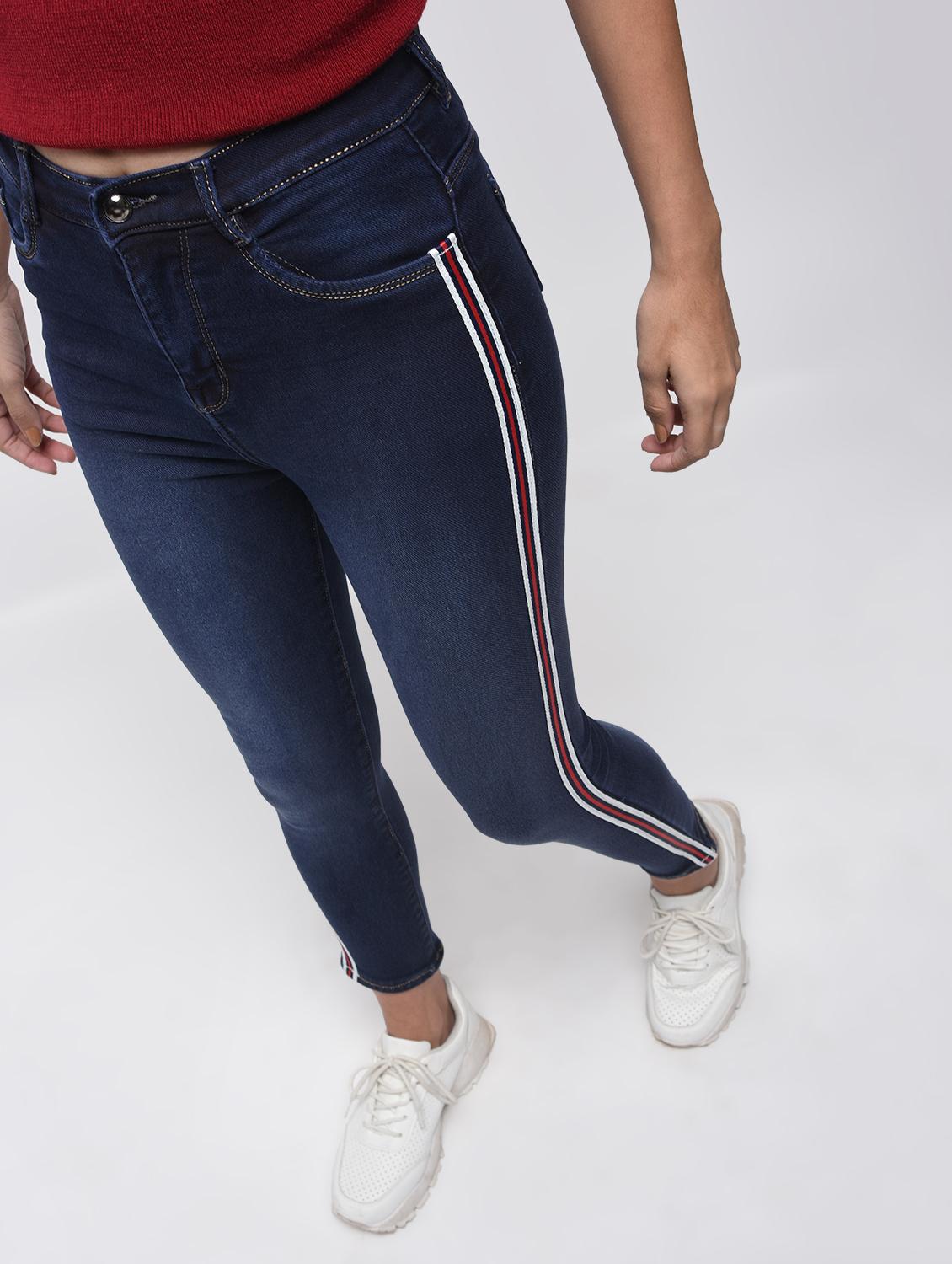 stone washed side taping jeans - 15859298 - Zoom Image - 3