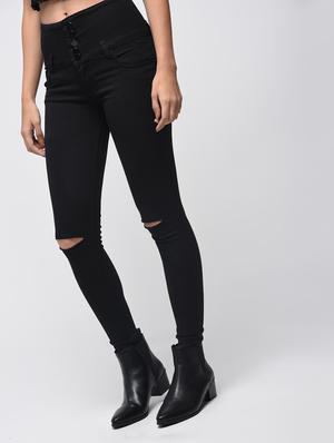 button-up high waist jeans - 15859369 - Standard Image - 3