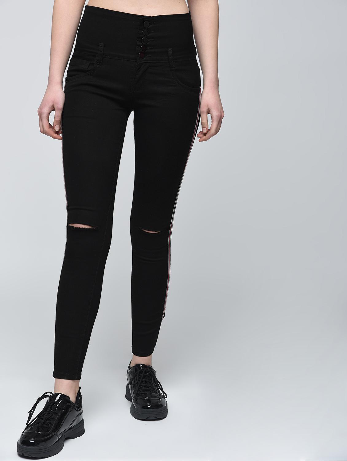 button detail side striped jeans - 15859370 - Zoom Image - 3