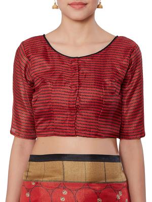 geometric printed saree with blouse - 15860794 - Standard Image - 3