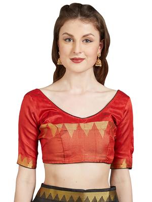temple zari border woven saree with blouse - 15861408 - Standard Image - 3