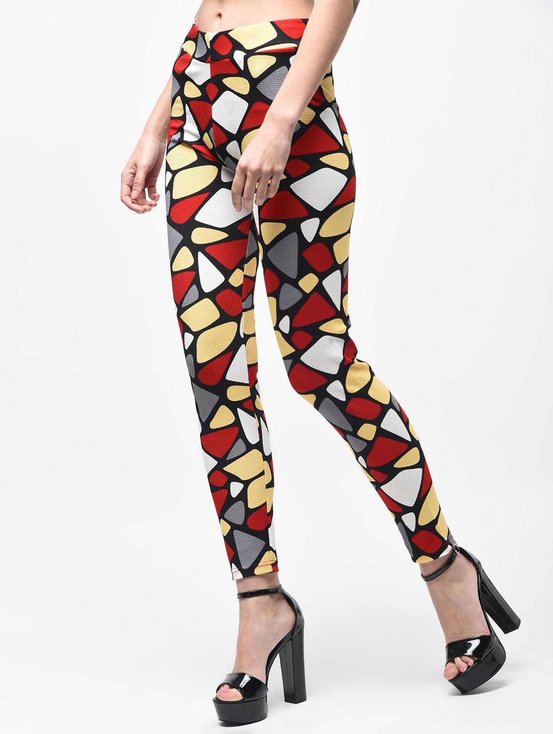 high rise geometric print jegging - 15863104 - Zoom Image - 3