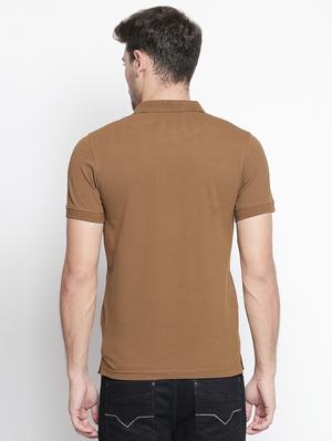 solid brown polo t-shirt - 15863799 - Standard Image - 3