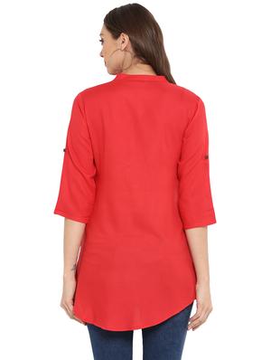 Solid straight kurti - 15863973 - Standard Image - 3