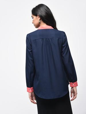 contrast detail embellished collared shirt - 15864345 - Standard Image - 3