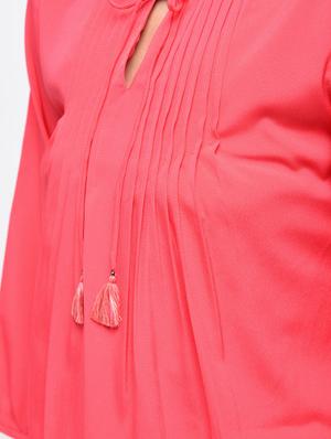tie up neck pintucked top - 15864347 - Standard Image - 6