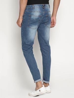 blue cotton blend washed jeans - 15864860 - Standard Image - 3