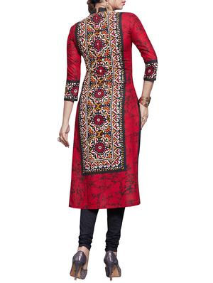 printed straight kurta - 15866200 - Standard Image - 3