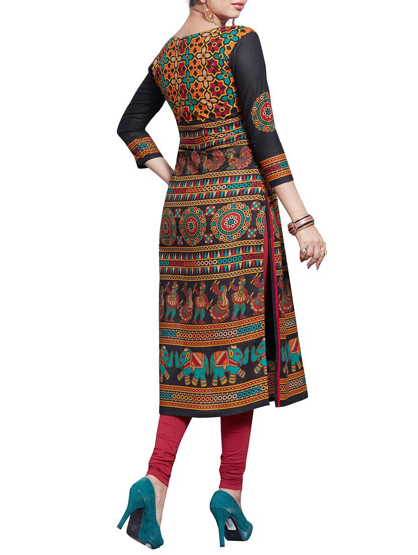 printed straight kurta - 15866202 - Zoom Image - 3