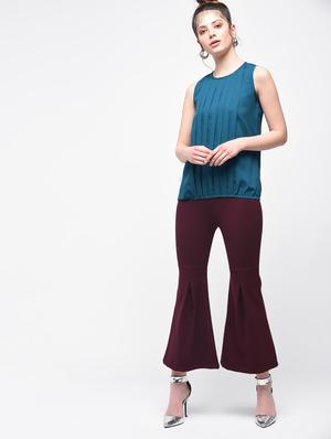 pleated front embellished top - 15866266 - Standard Image - 3