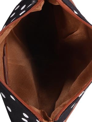 black canvas printed sling bag - 15866907 - Standard Image - 3