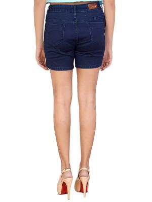 high rise button closure denim shorts - 15866988 - Standard Image - 3