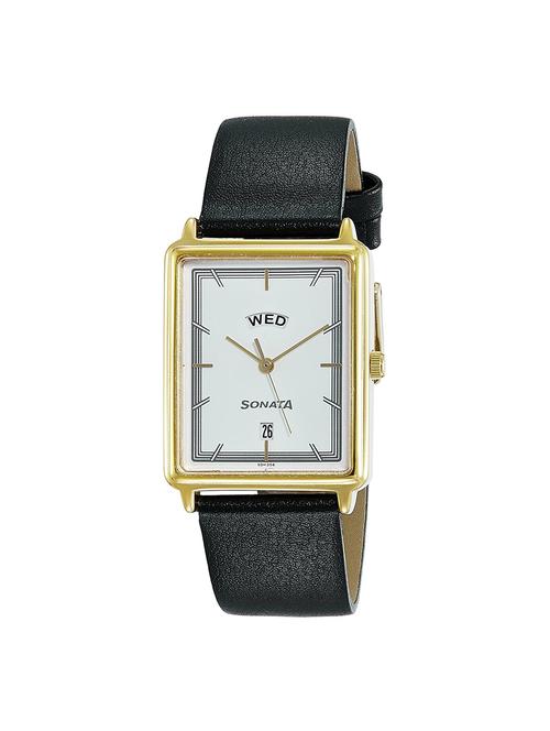 leather strap analog watch (77084yl01) - 15867606 - Standard Image - 1