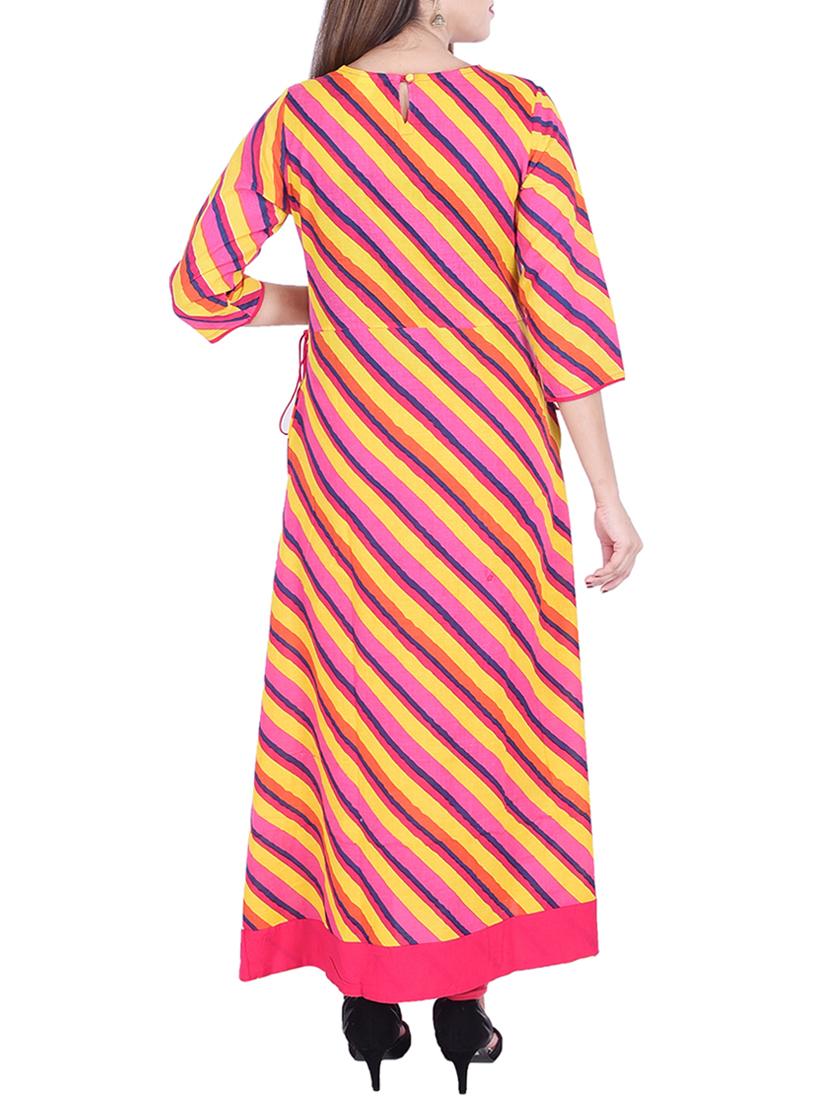 Leheriya a-line kurta - 15868297 - Zoom Image - 3