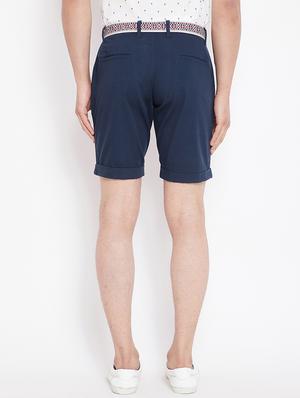 navy blue cotton blend shorts - 15870313 - Standard Image - 3