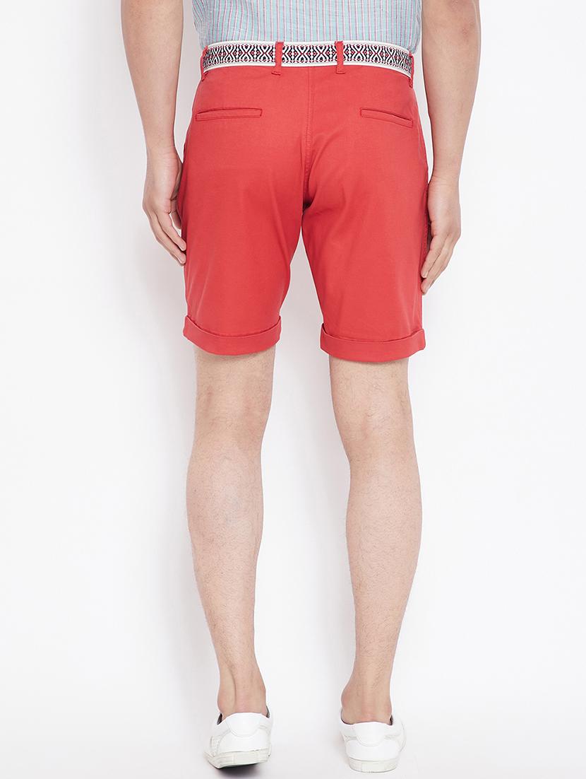 red cotton blend shorts - 15870314 - Zoom Image - 3