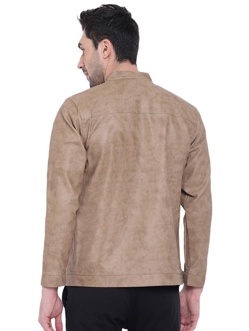 brown leather biker jacket - 15871151 - Zoom Image - 3