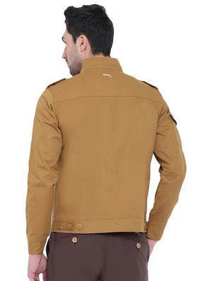 brown polyester blend casual jacket - 15871152 - Standard Image - 3