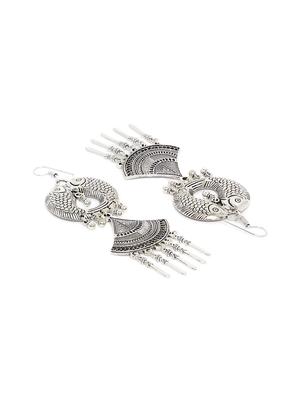 silver metal drop earring - 15871326 - Standard Image - 3