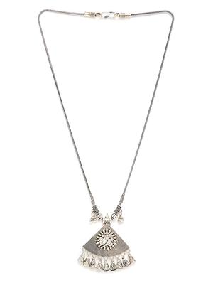 silver metal chain necklace - 15871339 - Standard Image - 3