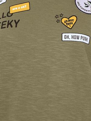 Sage green Quirky print tee - 15873923 - Standard Image - 3