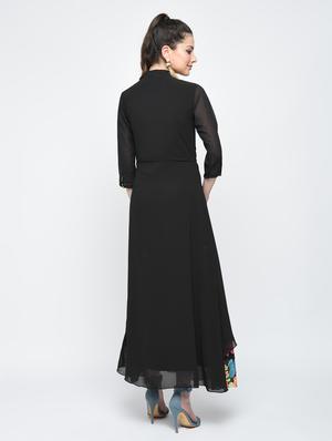 front overlap layered maxi dress - 15874948 - Standard Image - 3