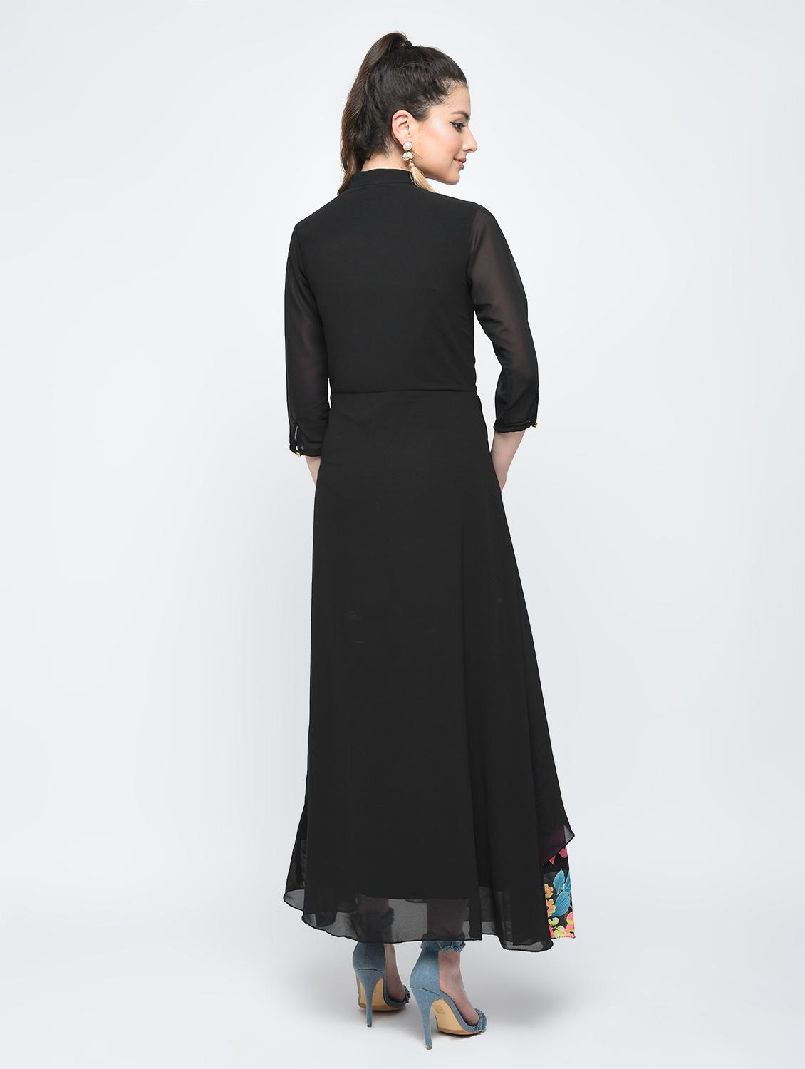 front overlap layered maxi dress - 15874948 - Zoom Image - 3